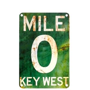 Green Mile 0 Key West Metal Sign NEW